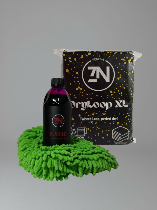 Wash&Dry Trio - Spuma Auto+Prosop Uscare+Manusa Microfibra