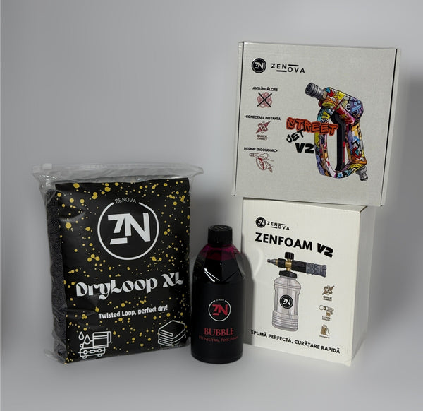 QuickWash & Dry Pro – Pistol Presiune + Lance Spumare + Prosop Uscare + Spuma Concentrata